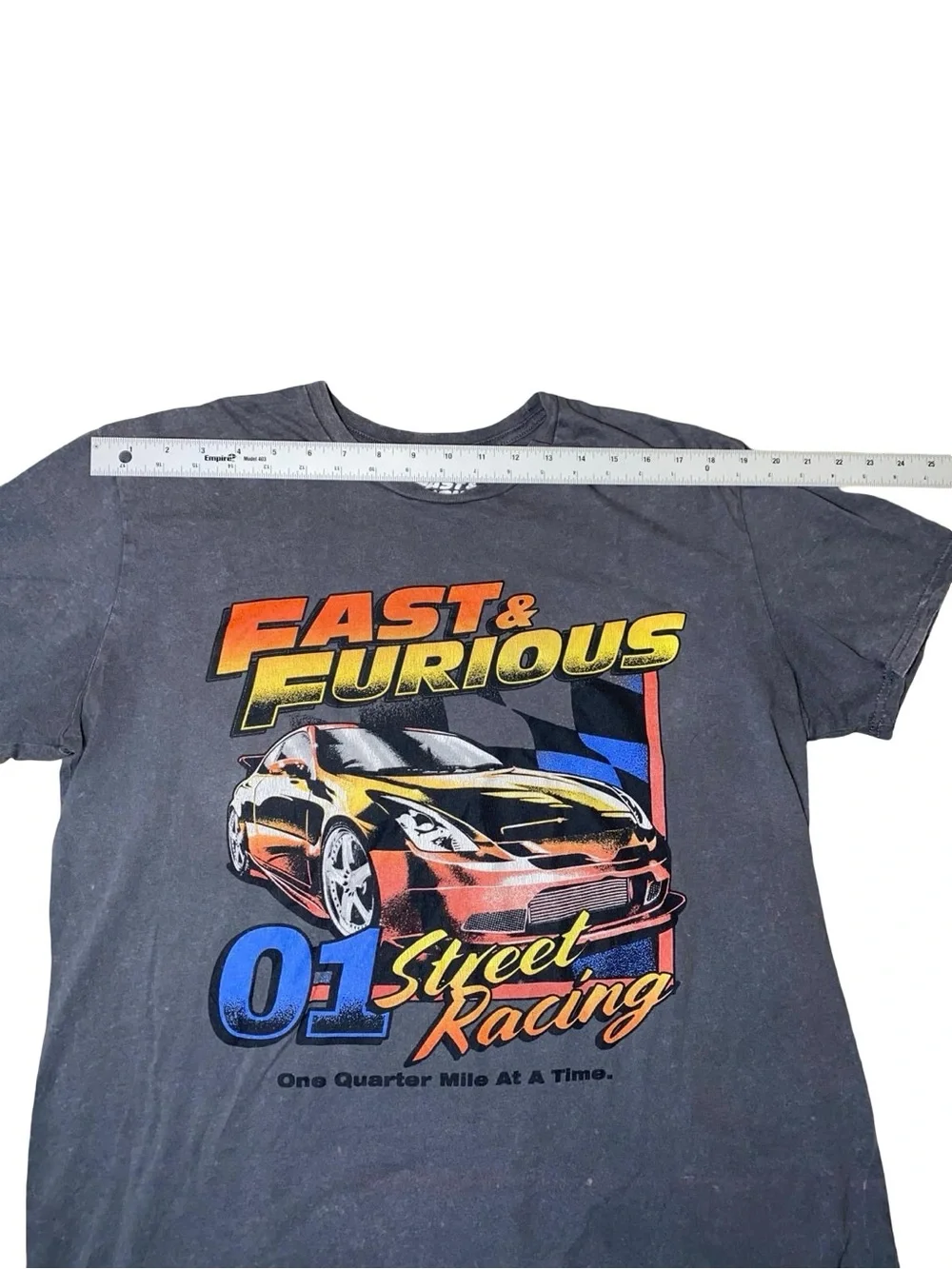 Fast & Furious Street Racing Graphic T-Shirt Charcoal Wash 01 Car Movie Tee